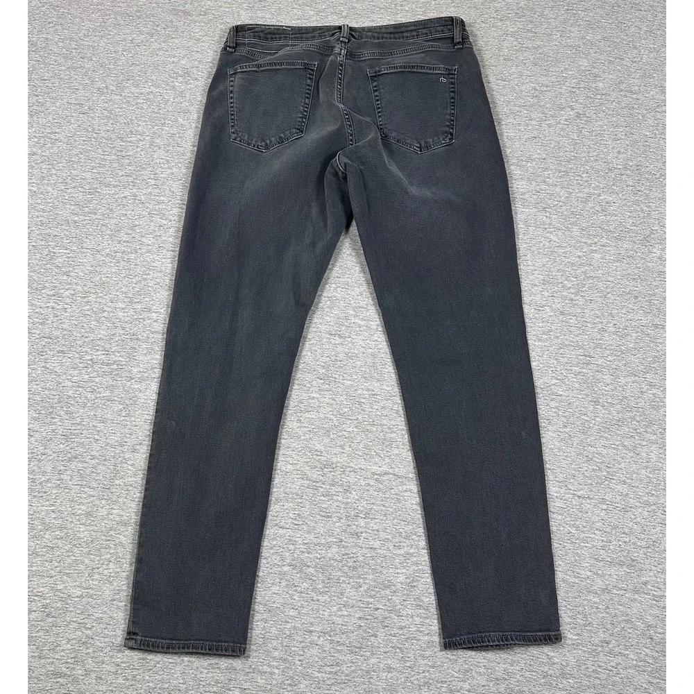 Rag & Bone Jeans Mens 34x32 Black Gray Denim Athletic Fit 3 City Stretch